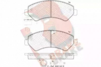 R BRAKE rb1836 -  Комплект тормозных колодок, дисковый тормоз